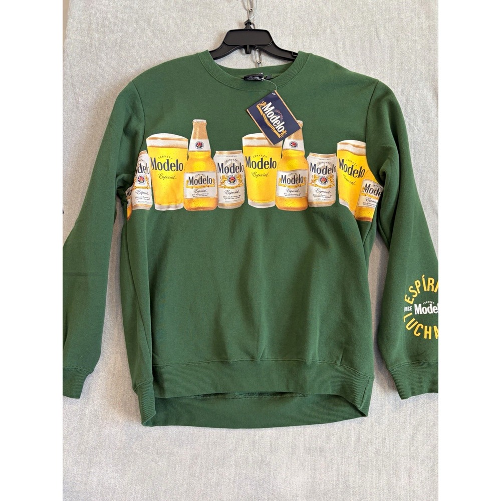 Modelo Especial Green Crewneck Pullover Sweatshirt Breweriana Theme